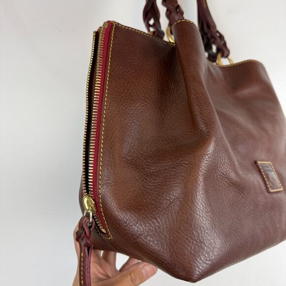 Dooney & Bourke Florentine Large Zip Tote Bag Brown Leather $588 - Picture 4 of 13
